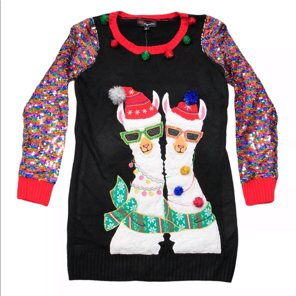 Llama Sequin Graphic sweater